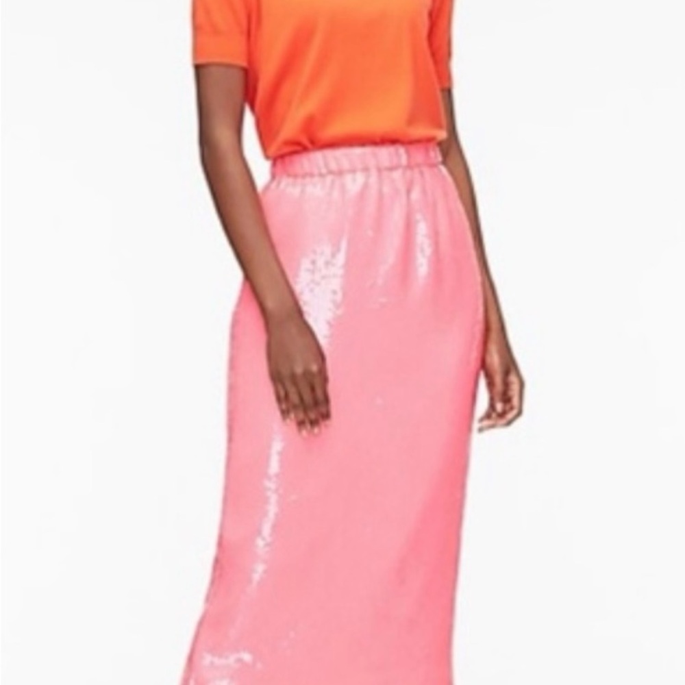 J. Crew Collection Bubblegum Pink Sequin Maxi Skirt